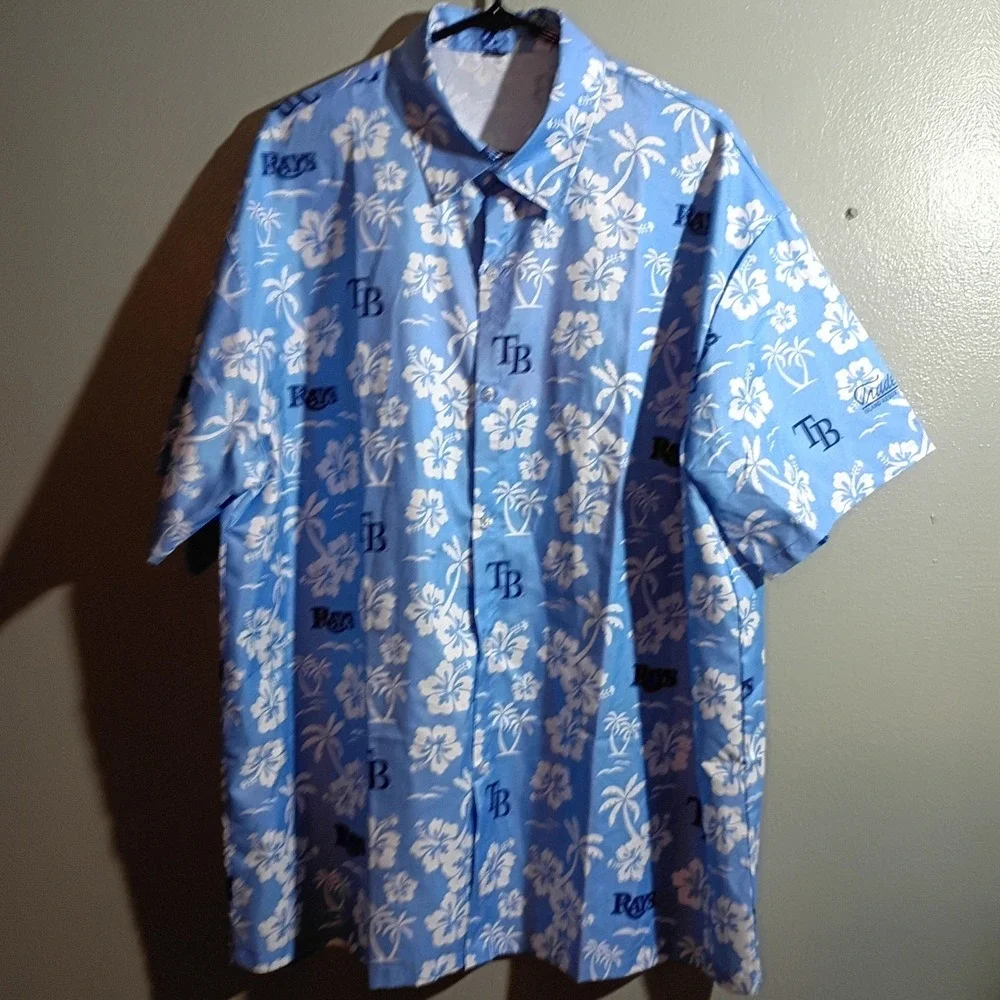 Tampa Bay Devil Rays Hawaiian MLB Baseball Button-down Mens XL #Summer Baseball